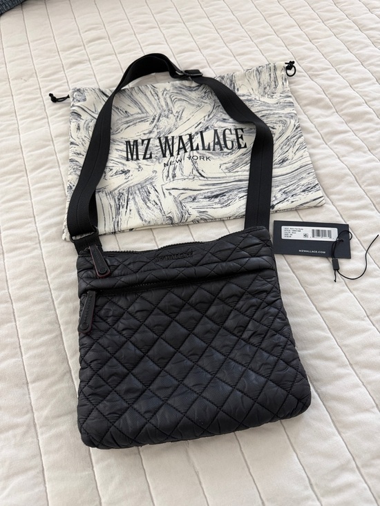 MZ Wallace Other - MZ Wallace Metro Flat Xbody Black Quilted Messenger Crossbody